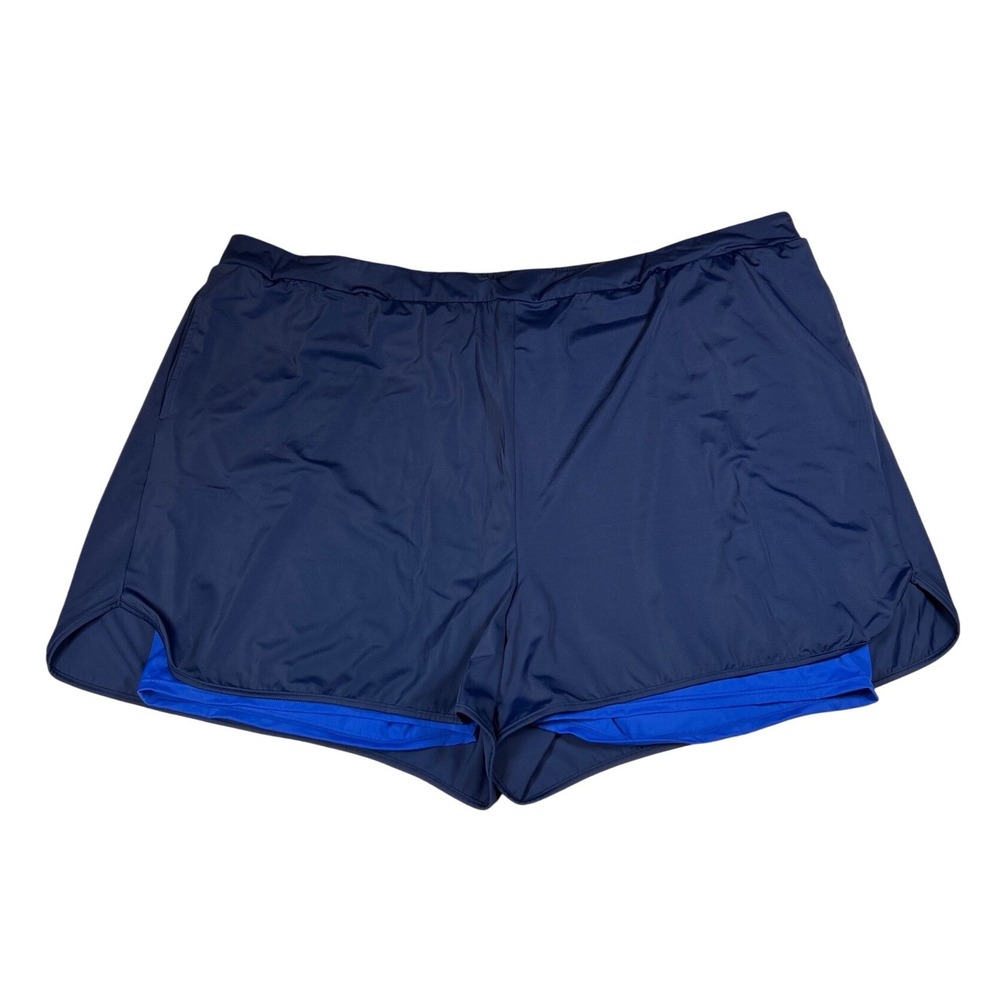 Swim Suits for All Women Navy Blue Swim Shorts Board Shorts Pockets Size 34